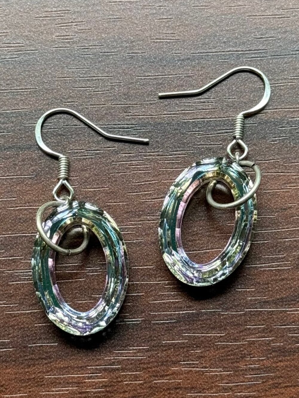 Swarovski Crystal Vitrail Light Cosmic Oval Earrings - Picture 2 of 5